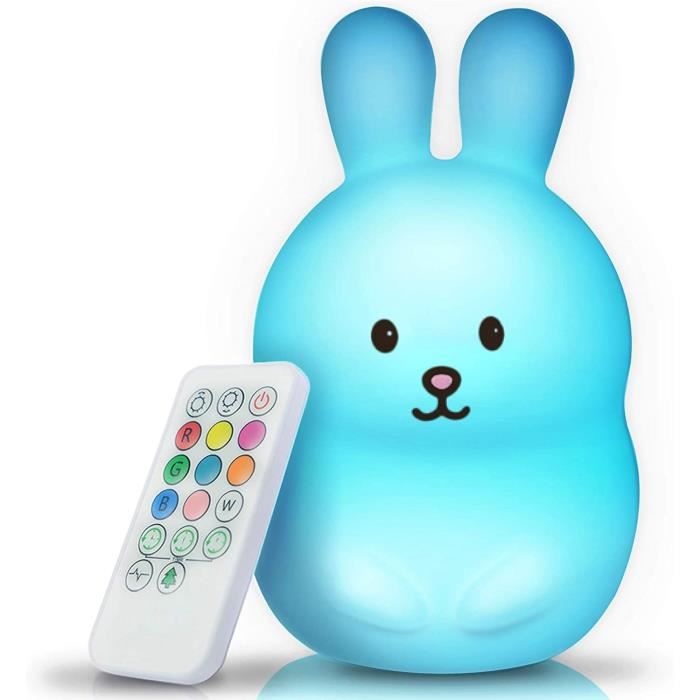 BRUNOKO [bébé veilleuse portable et rechargeable à 9 couleurs] 2019 Nouveau Grand - multicolore LED lampe de nuit pour enfants - USB